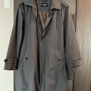 Pre-owned Banana Republic Charcoal Trench Coat, men’s,worn, missing some buttons